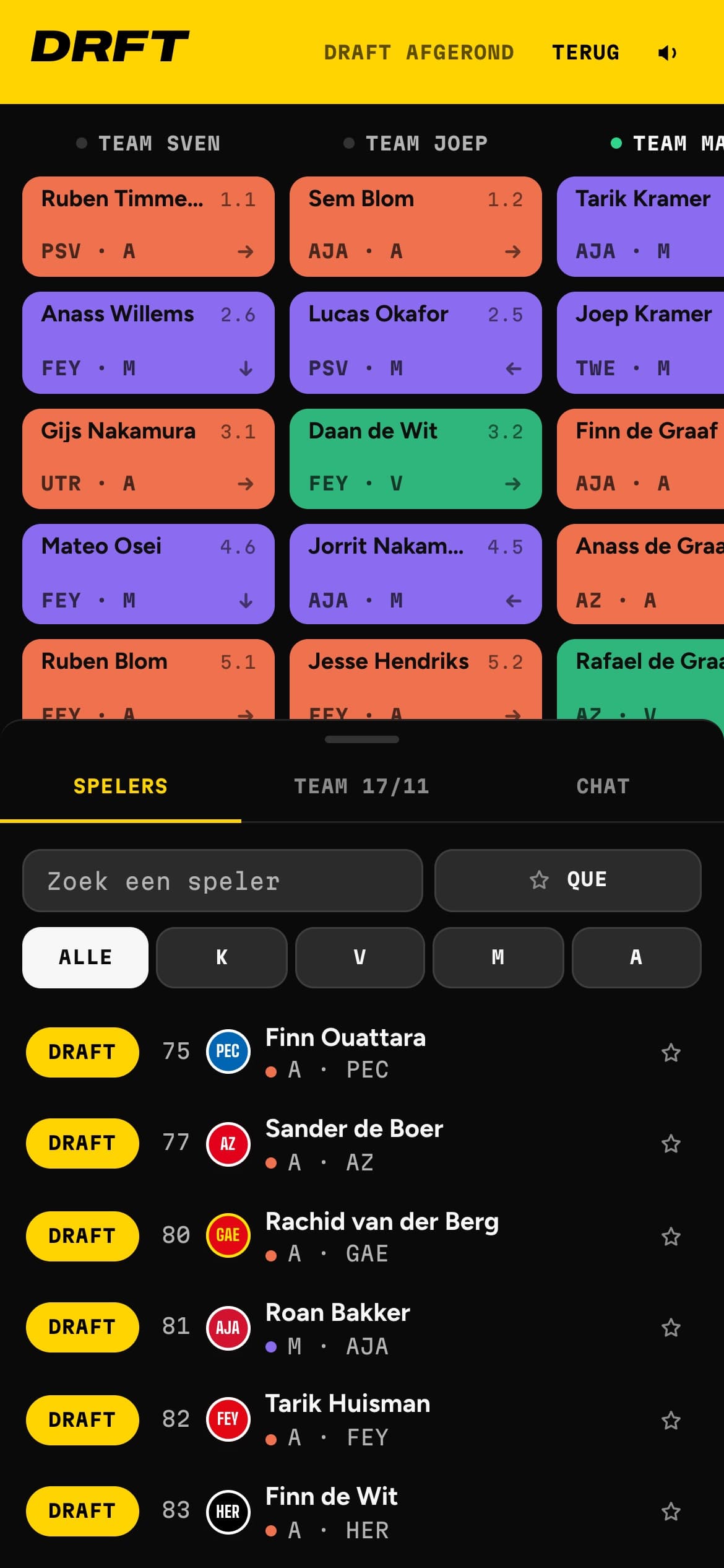 DRFT mobiel, draftkamer